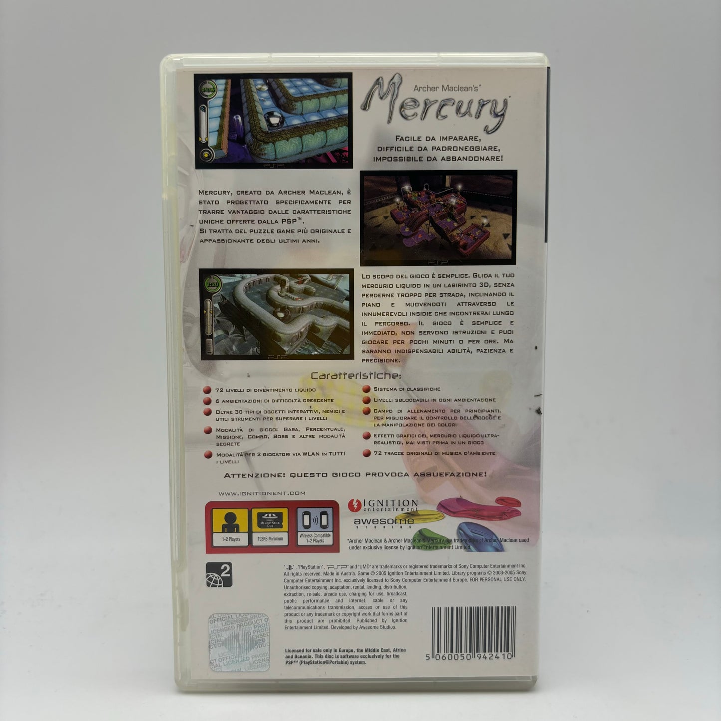 Archer Maclean’s Mercury Sony PSP PAL ITA (USATO)