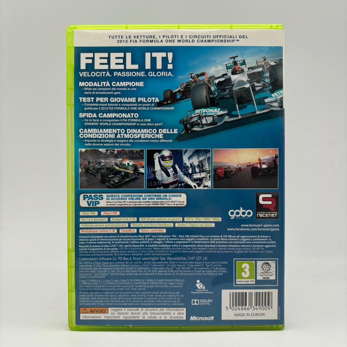 F1 Formula 1 Xbox 360 Pal Ita (USATO)