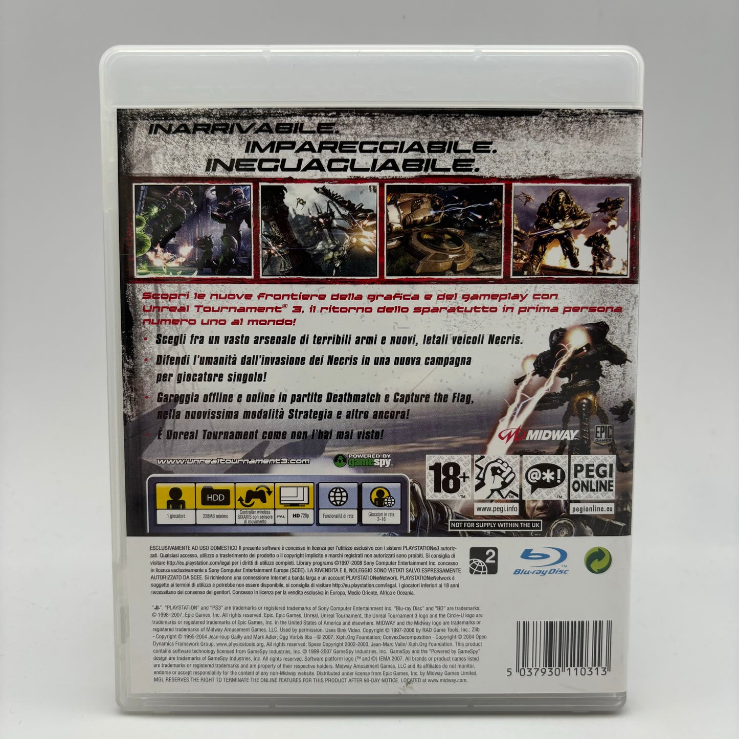 Unreal Tournament 3 III Ps3 Pal Ita (USATO)