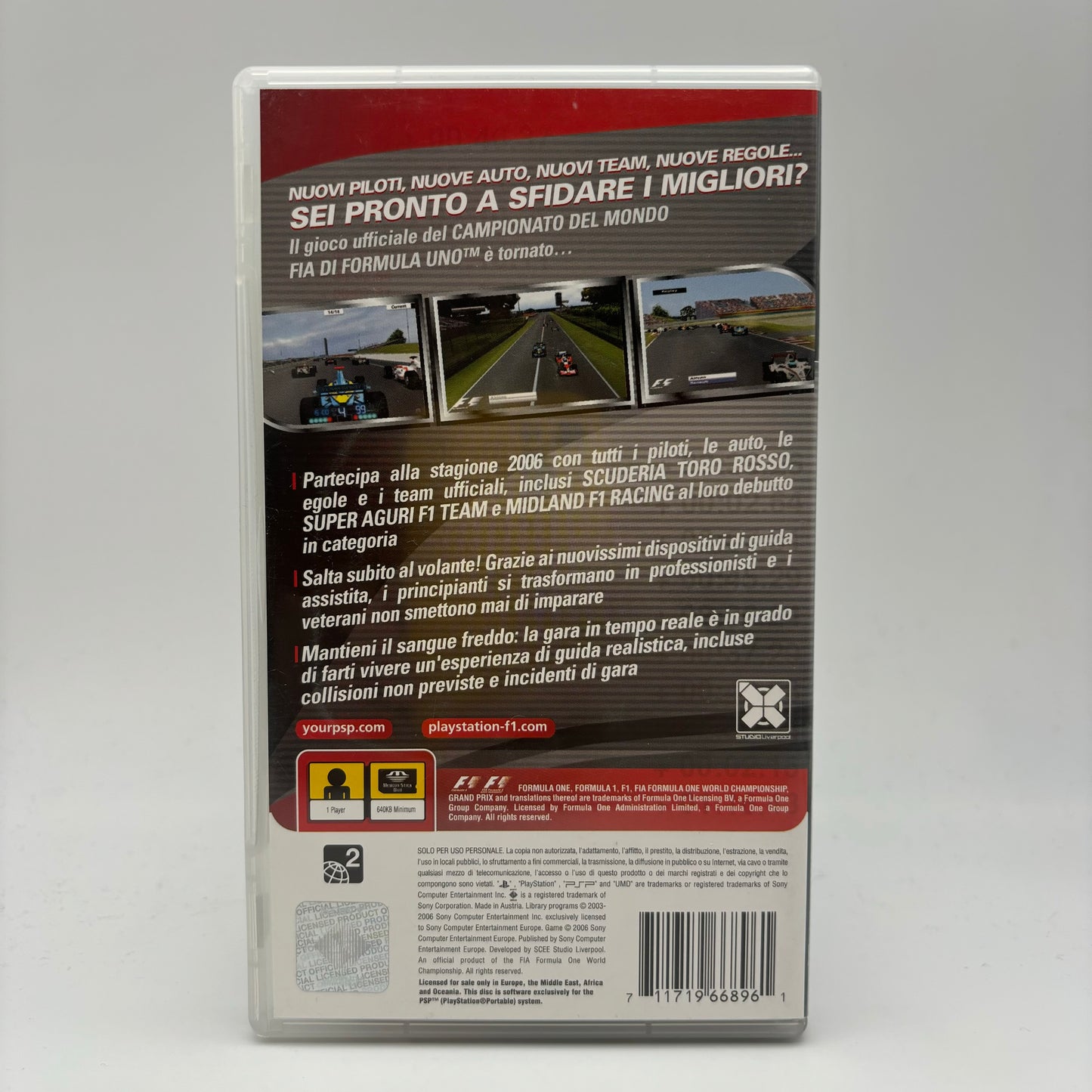 F1 06 Formula 1 PSP PAL ITA (USATO)
