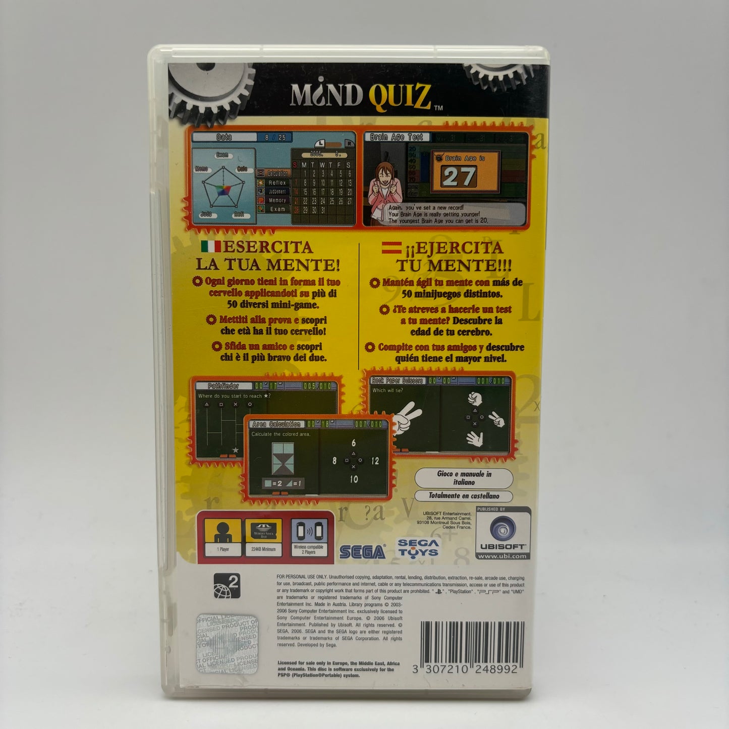 Mind Quiz exercise your brain PSP PAL ITA (USATO)