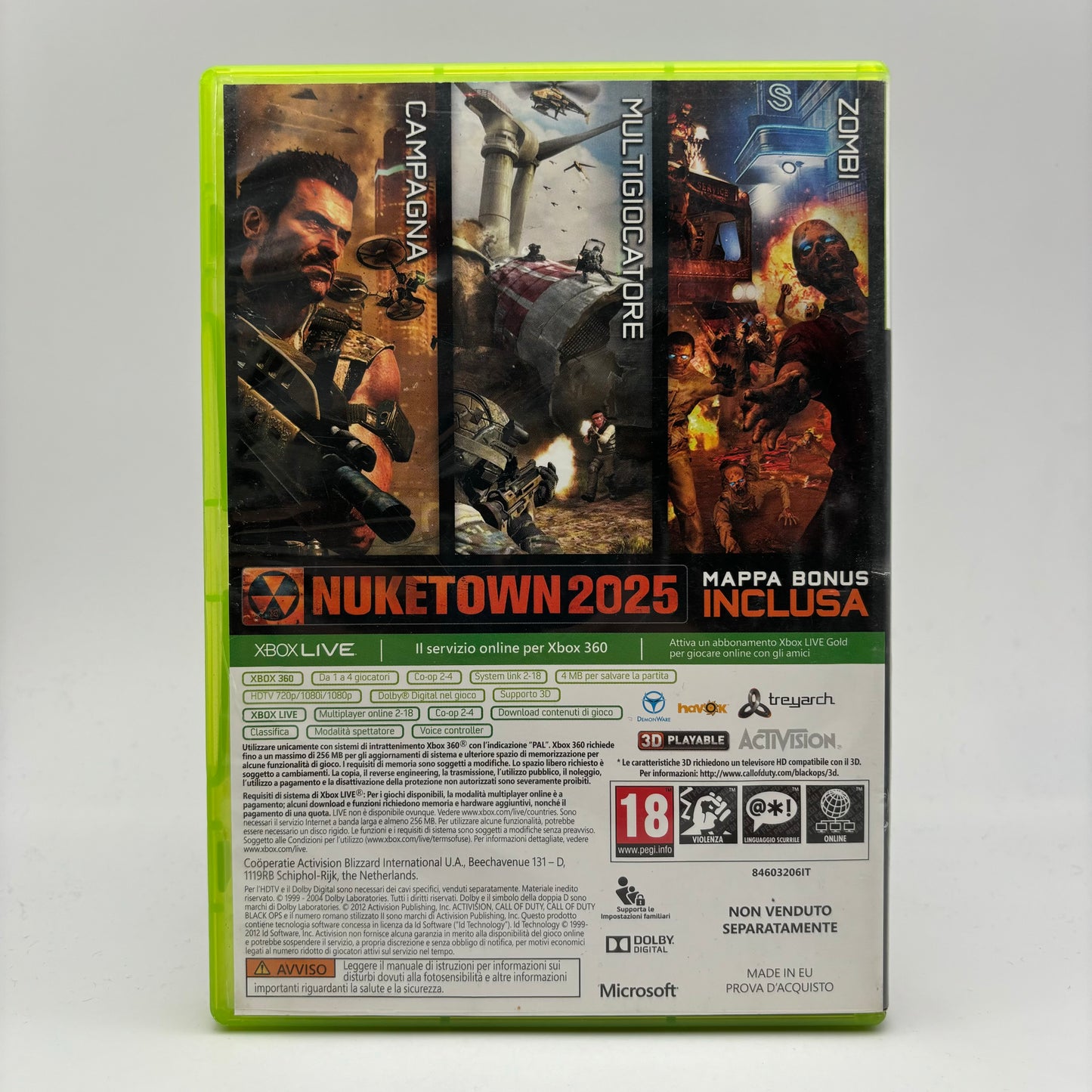 Call of Duty Black Ops 2 II Xbox 360 Pal Ita (USATO)