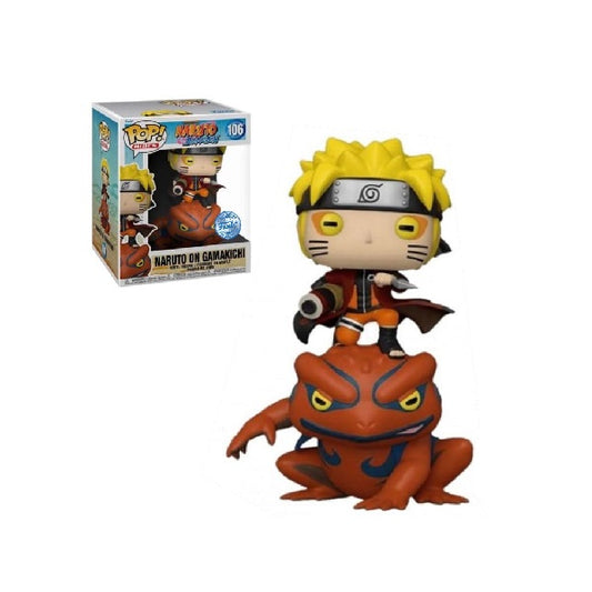 Confezione originale Funko con loghi Naruto Shippuden Naruto On Gamakichi colori giallo nero arancione blu