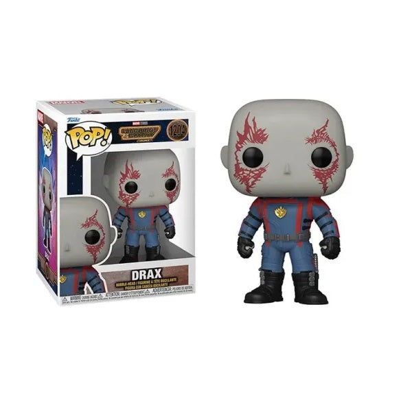 Confezione originale Funko con loghi Guardians Of The Galaxy Vol.3 Drax colori nero blu rosso