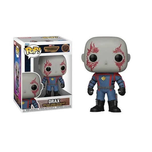 Confezione originale Funko con loghi Guardians Of The Galaxy Vol.3 Drax colori nero blu rosso