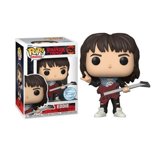 Confezione originale Funko con loghi Stranger Things Eddie colori marrone rosso nero