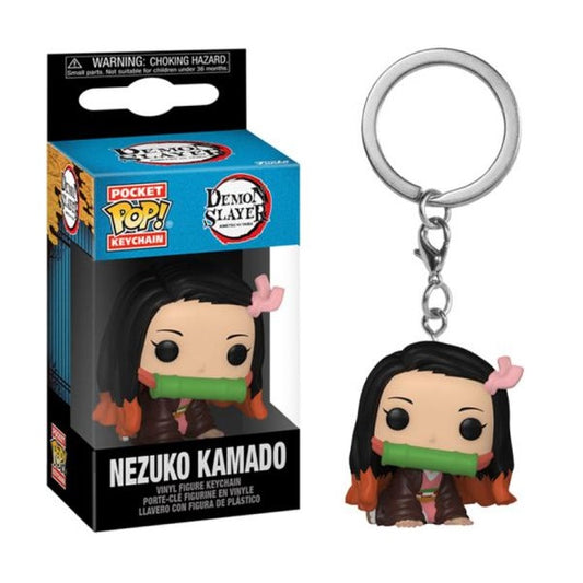 Confezione originale Funko con loghi Keychain Demon Slayer Nezuko Kamado colori nero verde marrone