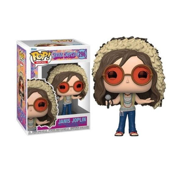 Confezione originale Funko con loghi Rocks Janis Joplin colori marrone arancione blu