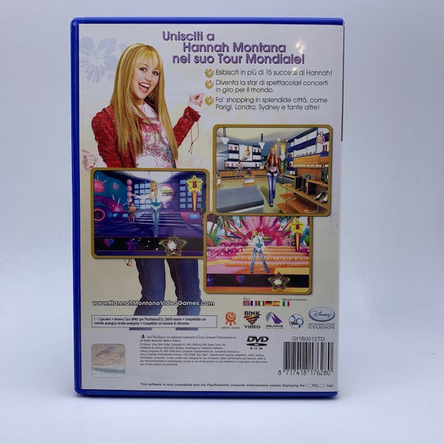 Disney Hannah Montana Il Tour Mondiale PS2 Playstation 2 PAL ITA (USATO)