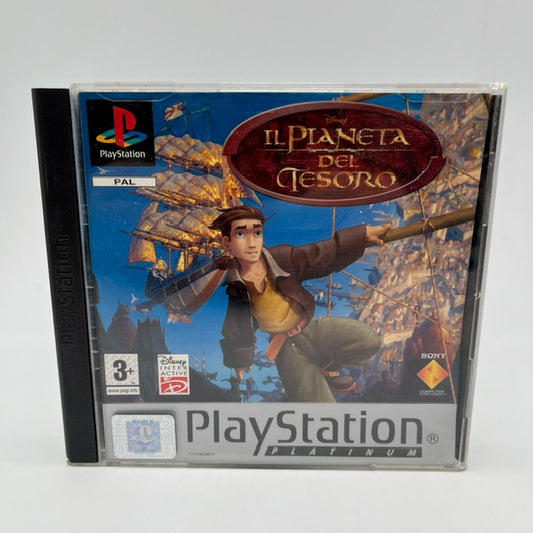 protagonista appeso ad una vela , città portuale e galeone volante in sfondo