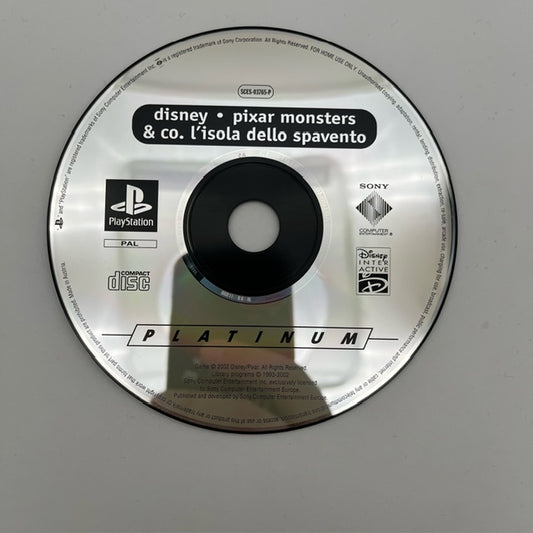 Disney Pixar Monsters & Co. L'Isola Dello Spavento Platinum PS1 Playstation 1 PAL LOOSE (USATO)