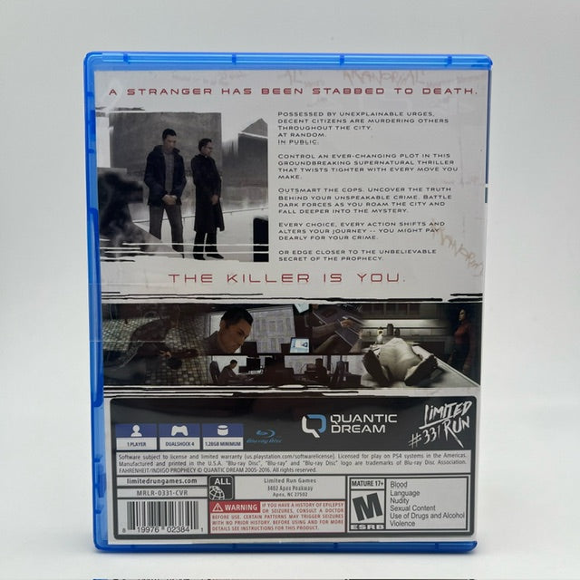 Fahrenheit PS4 Playstation 4 IMPORT (USATO)