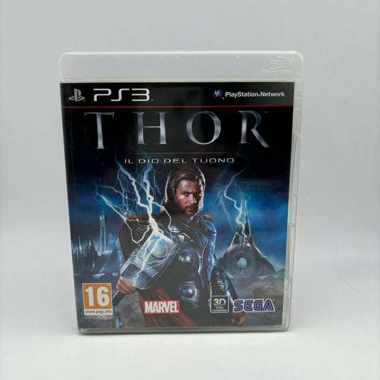 Thor con fulmini, sfondo blu e nero