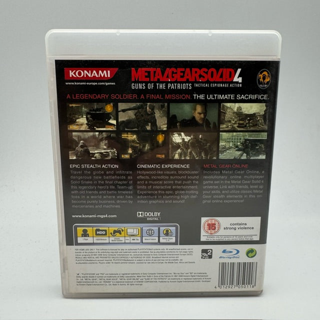 Metal Gear Solid 4: Guns of the Patriots PS3 Playstation 3 Konami Pal (USATO)