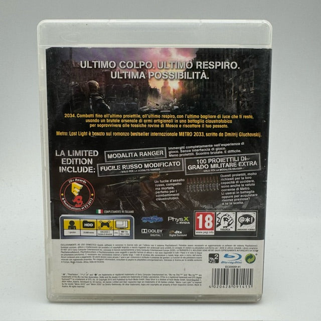 Metro Last Light Sony Playstation 3 Pal Ita (USATO)