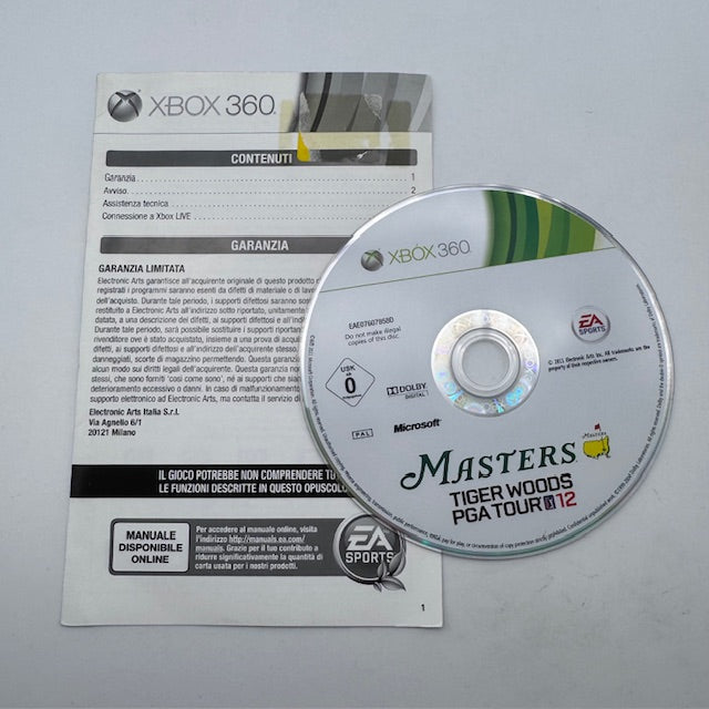 MASTERS TIGER WOODS PGA TOUR 12 Xbox 360 PAL ITA (USATO)