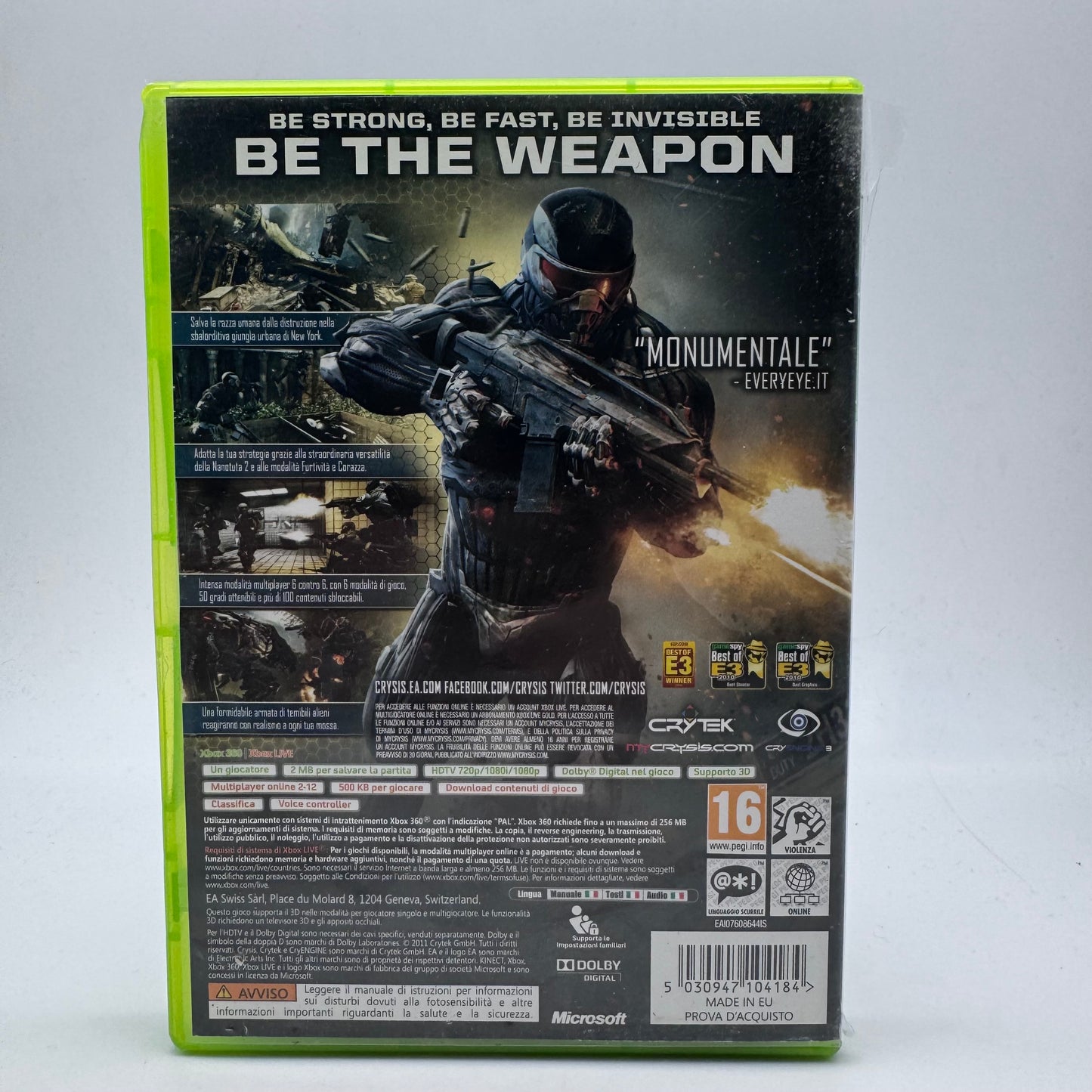 CRYSIS 2 Classics Xbox 360 PAL ITA (USATO)