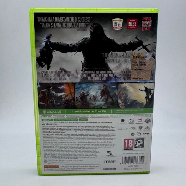 La Terra di Mezzo L'Ombra di Mordor Xbox 360 PAL ITA (USATO)