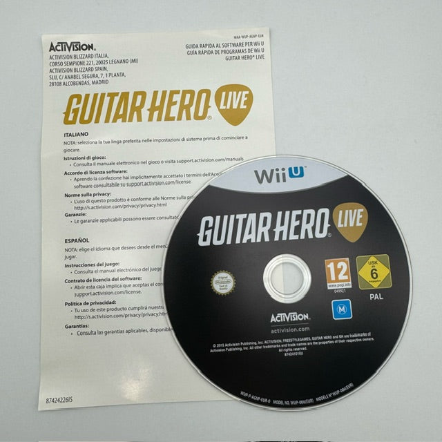 Guitar Hero Live Nintendo WiiU PAL ITA /SPA Triangolo Viola (Usato)