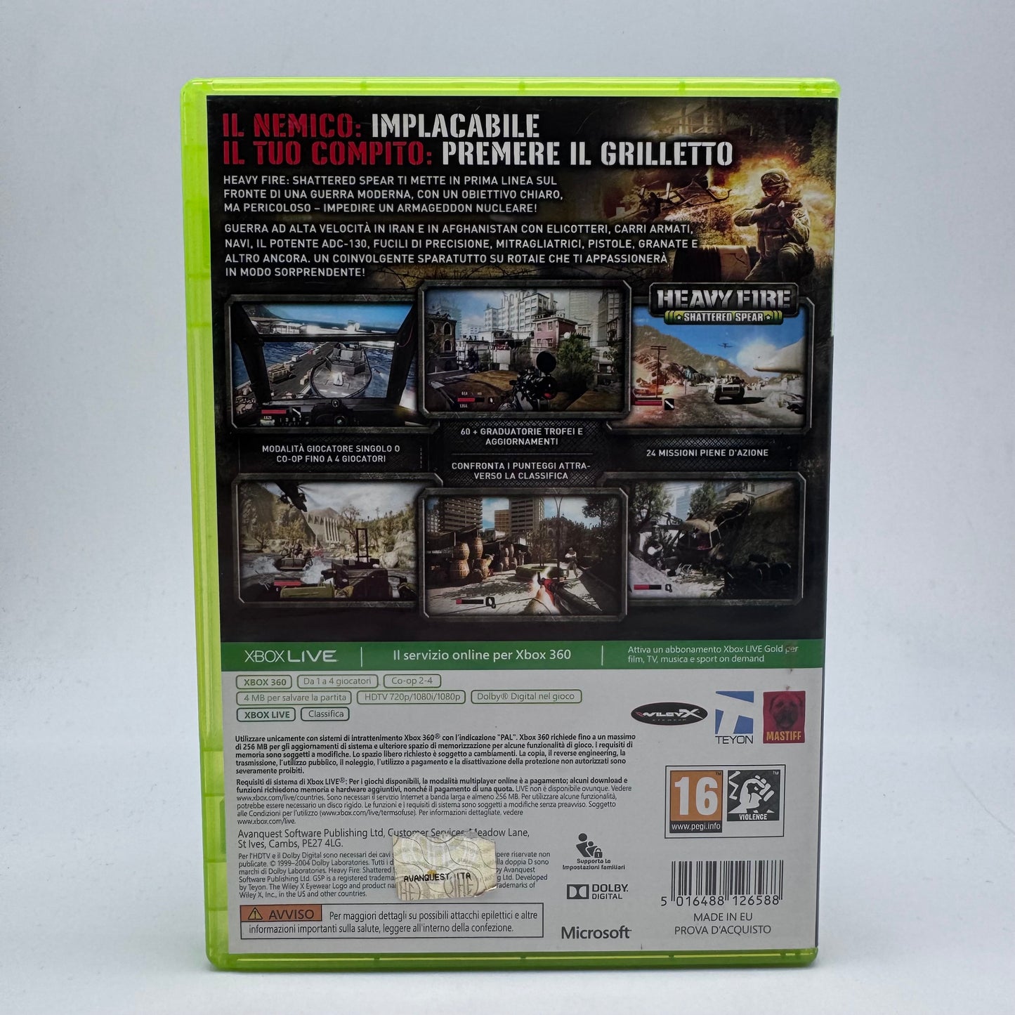Heavy Fire Shattered Spear Xbox 360 PAL ITA (USATO)