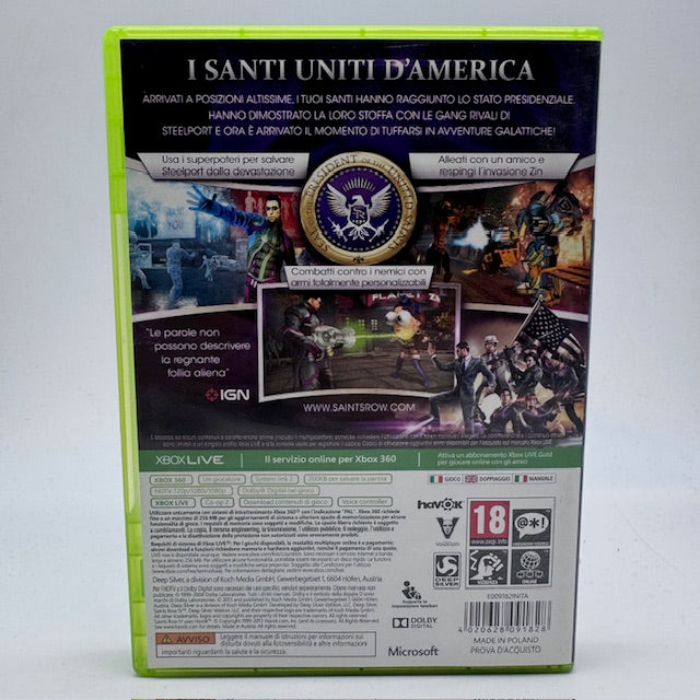 Saints Row 4 (IV) Xbox 360 PAL ITA (USATO)
