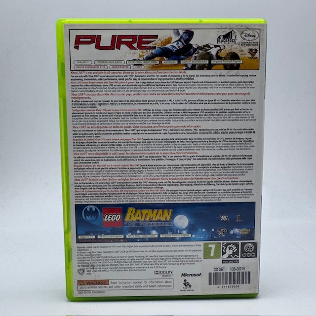 PURE + LEGO BATMAN THE VIDEOGAME (bundle copy) Xbox 360 PAL ITA (USATO)