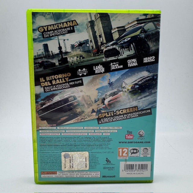 DIRT 3 Xbox 360 PAL ITA (USATO)