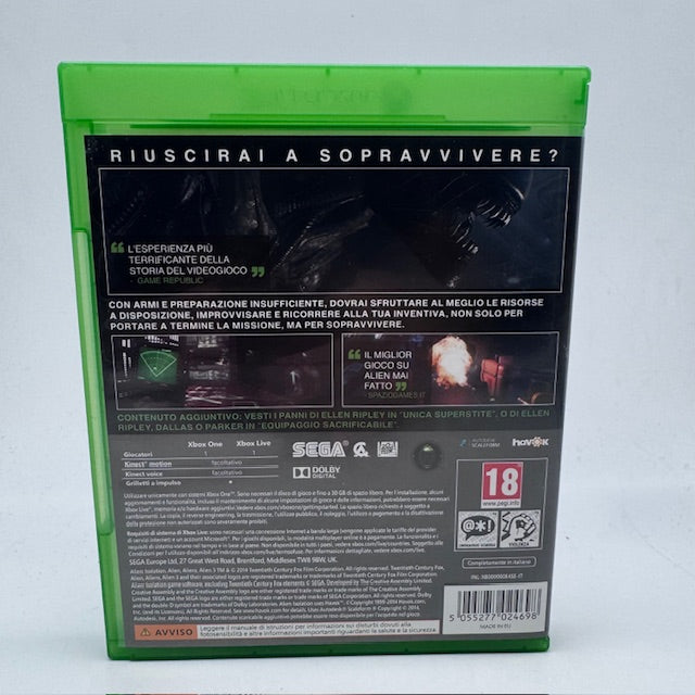 Alien Isolation Edizione Ripley Xbox One/Series X PAL ITA (USATO)