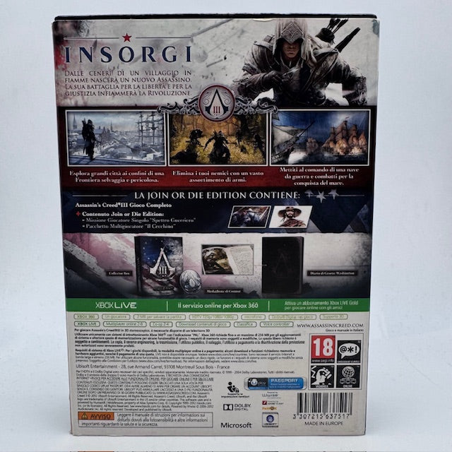 Assassin’s Creed III 3 Join Or Die Xbox 360 Pal Ita (USATO)