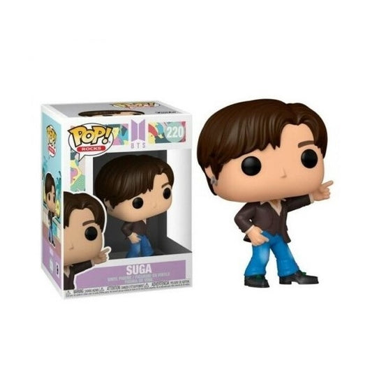 Confezione originale Funko con loghi Rocks Bts Suga colori marrone azzurro rosa