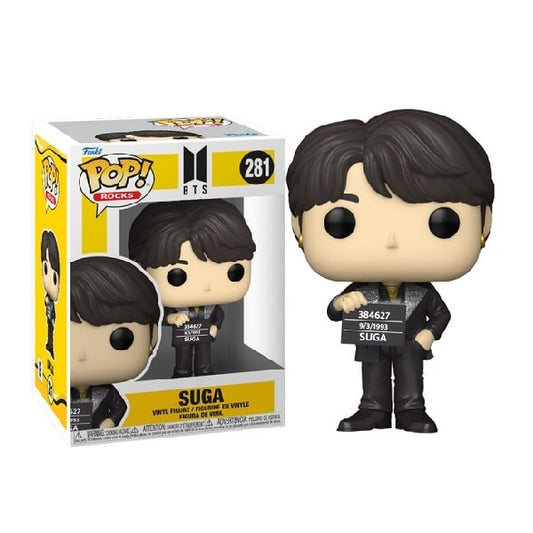 Confezione originale Funko con loghi Rocks Bts Suga colori nero giallo bianco