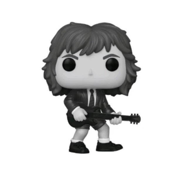 Dettaglio Funko pop AC/DC Back in Black colori nero bianco grigio