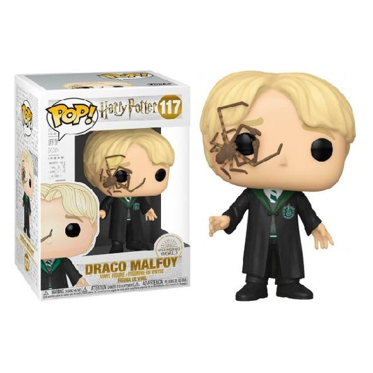 Confezione originale Funko con loghi Harry Potter Draco Malfoy colori giallo nero rosa