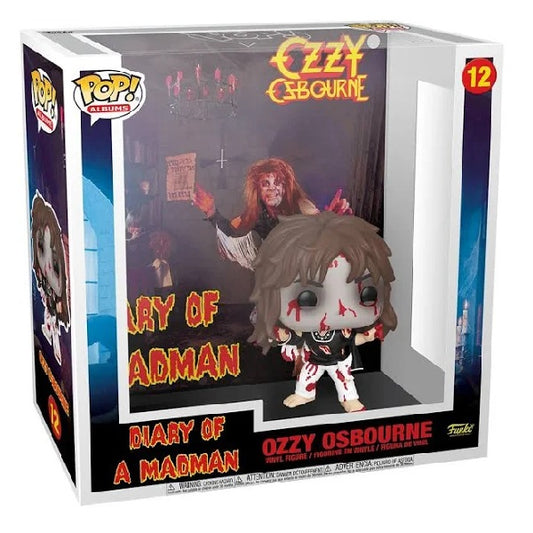 Confezione originale Funko con loghi Diary Of A Madman Ozzy Osbourne colori marrone grigio bianco nero rosso