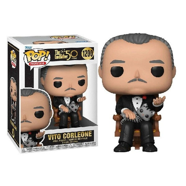 Confezione originale Funko con loghi The Godfather 50 Years Vito Corleone colori grigio nero bianco