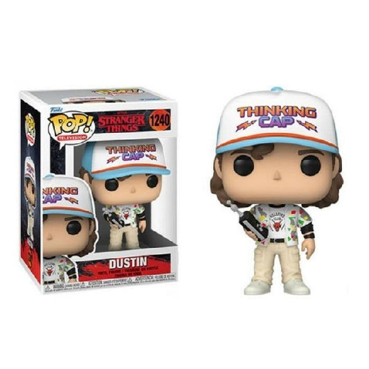 Confezione originale Funko con loghi Stranger Things Dustin colori bianco marrone nero