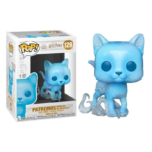 Confezione originale funko con loghi Harry Potter Patronus Minerva Mcgonagall colori bianco oro azzurro