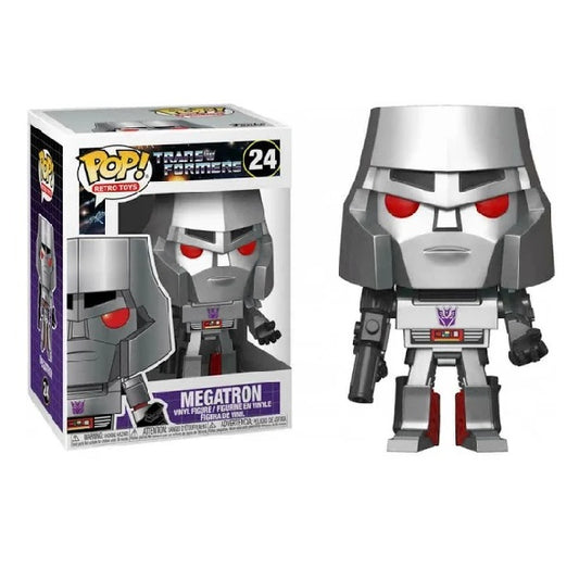 Confezione originale Funko con loghi Transformers Megatron colori argento nero rosso