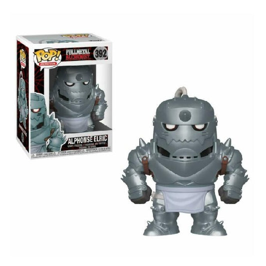 Confezione originale Funko con loghi Fullmetal Alchemist Alphonse Elric colori grigio nero rosso