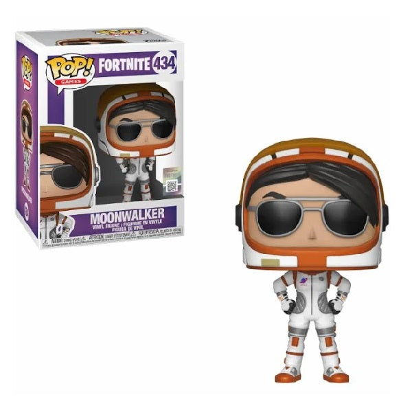 Confezione originale Funko con loghi Fortnite Moonwalker colori bianco nero arancione