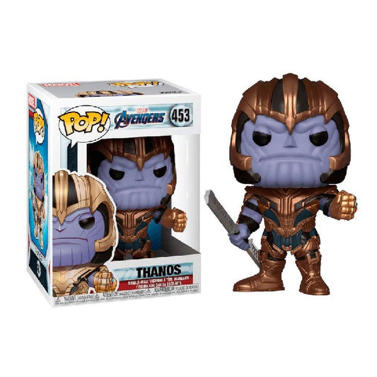 Confezione originale Funko con loghi Marvel Avengers Thanos colori viola nero oro grigio