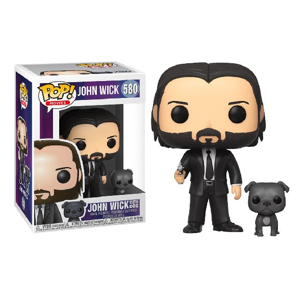 Confezione originale Funko con loghi John Wick John Wick with Dog colori nero grigio viola