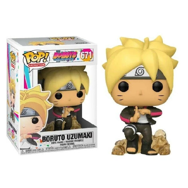 Confezione originale Funko con loghi Boruto Naruto Next Generation Boruto Uzumaki colori giallo nero bianco