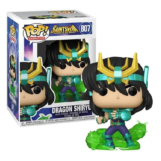 Confezione originale Funko con loghi Saint Seiya Dragon Shiryu colori blu verde nero