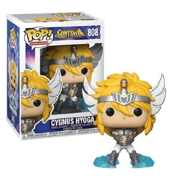 Confezione originale Funko con loghi Saint Seiya Cygnus Hyoga colori blu giallo argento