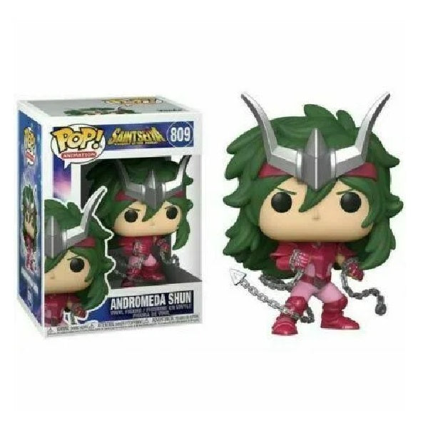 Confezione originale Funko con loghi Saint Seiya Andromeda Shun colori blu verde magenta