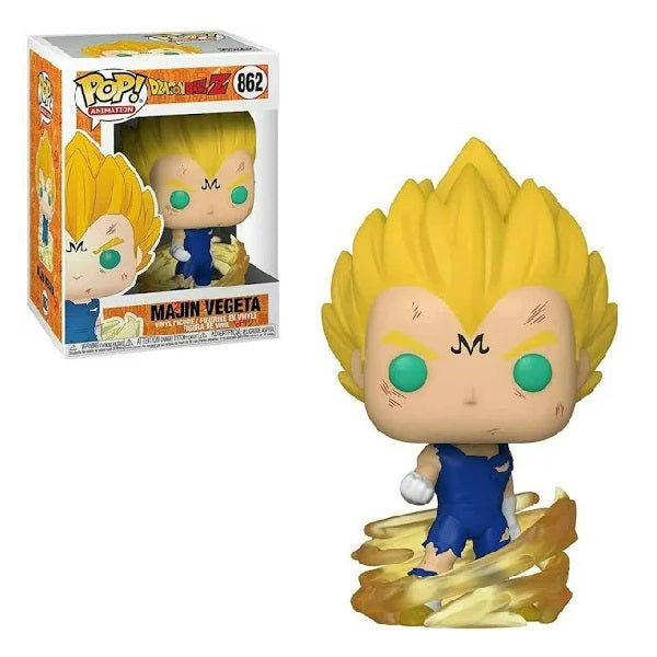 Confezione originale Funko con loghi Dragon Ball Z Majin Vegeta colori arancione giallo blu