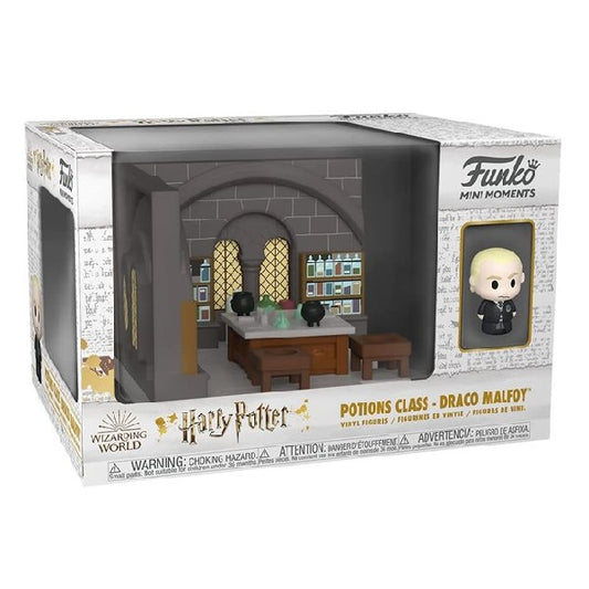 Confezione originale Funko con loghi mini moments Harry Potter Potion class Draco Malfoy colori grigio marrone azzurro