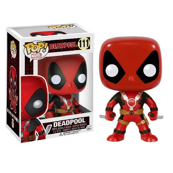 Confezione originale Funko con loghi Deadpool (with Swords) colori bianco nero rosso