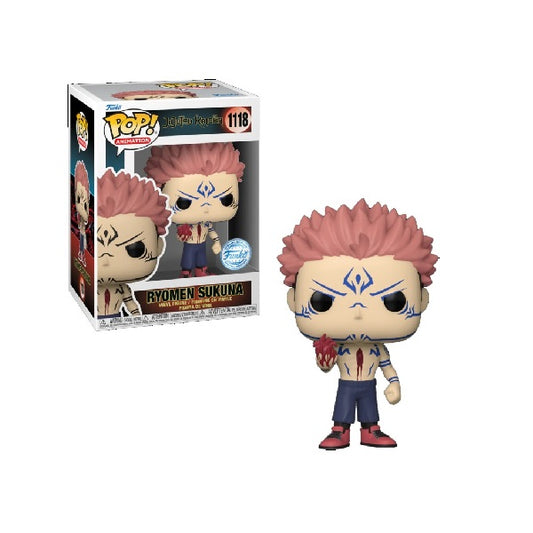 Confezione originale Funko con loghi Jujutsu Kaisen Ryomen Sukuna Special Edition colori rosa blu rosso